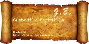 Gyebnár Borbála névjegykártya